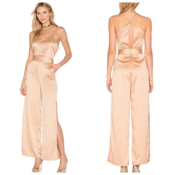 House of Harlow X Revolve Hunter Jumpsuit Camel NWT Size‎ Small 100% Polyester